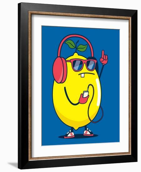 Cool Lemon Character Vector Design for Kids Tee Shirt-braingraph-Framed Art Print