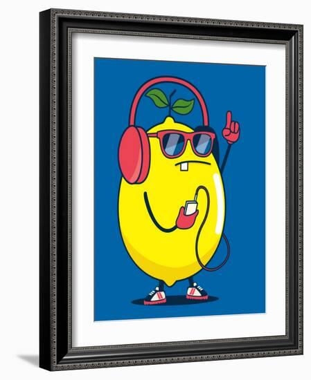 Cool Lemon Character Vector Design for Kids Tee Shirt-braingraph-Framed Art Print