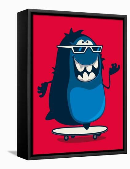 Cool Monster Graphic-braingraph-Framed Stretched Canvas