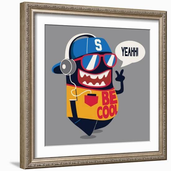 Cool Monster Graphic-braingraph-Framed Art Print