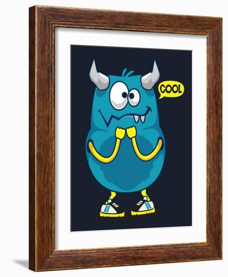 Cool Monster, Yeti, Alien Vector Design for Kid Tee Shirt-braingraph-Framed Art Print