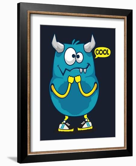 Cool Monster, Yeti, Alien Vector Design for Kid Tee Shirt-braingraph-Framed Art Print