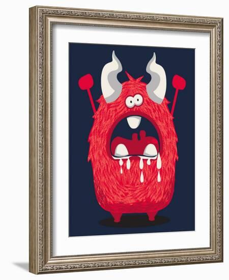 Cool Monster, Yeti, Alien-braingraph-Framed Art Print