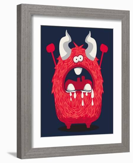 Cool Monster, Yeti, Alien-braingraph-Framed Art Print