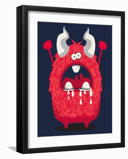 Cool Monster, Yeti, Alien-braingraph-Framed Art Print