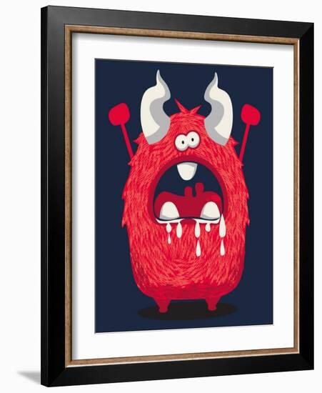 Cool Monster, Yeti, Alien-braingraph-Framed Art Print