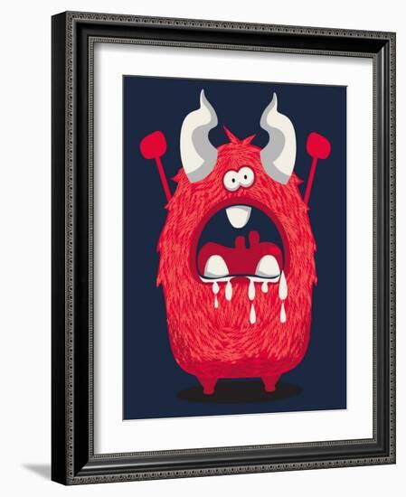 Cool Monster, Yeti, Alien-braingraph-Framed Art Print