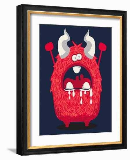 Cool Monster, Yeti, Alien-braingraph-Framed Art Print