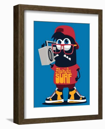 Cool Monster-braingraph-Framed Art Print