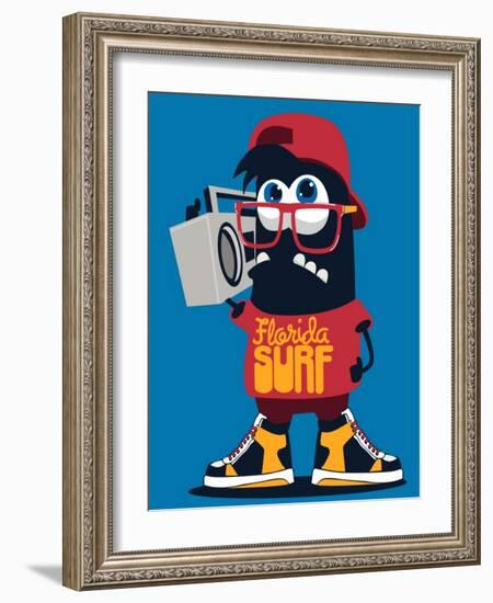 Cool Monster-braingraph-Framed Art Print