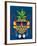 Cool Pineapple Character Vector Design-braingraph-Framed Premium Giclee Print