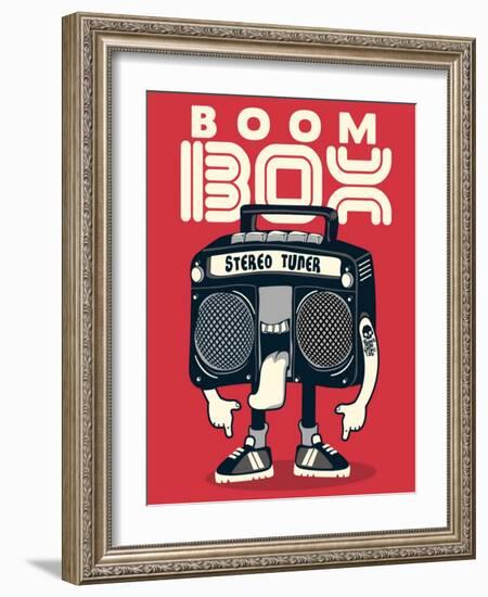 Cool Radio Character Vector Design for Tee-braingraph-Framed Art Print