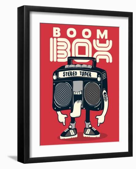 Cool Radio Character Vector Design for Tee-braingraph-Framed Art Print