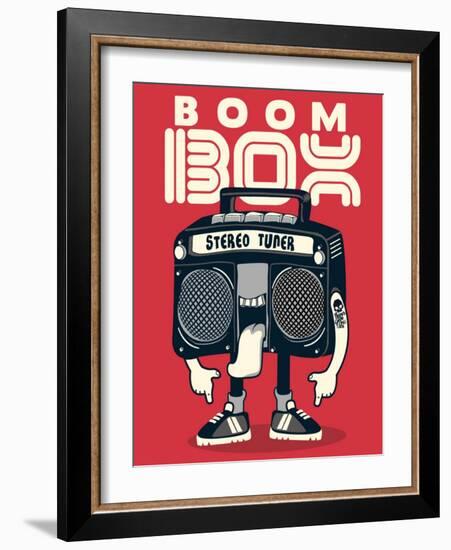 Cool Radio Character Vector Design for Tee-braingraph-Framed Art Print