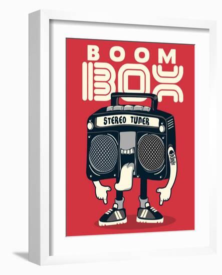 Cool Radio Character Vector Design for Tee-braingraph-Framed Art Print