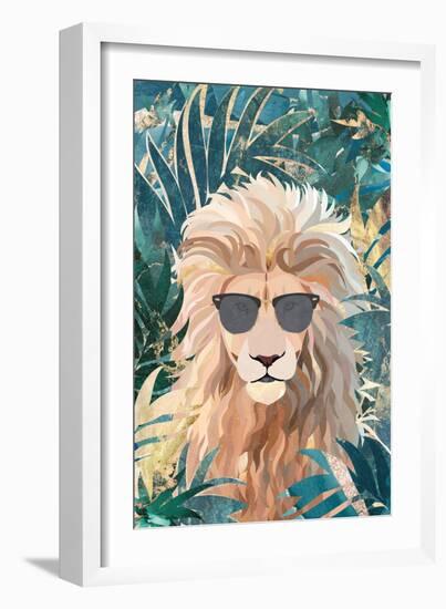 Cool Tropical Lion in Sunglasses-Sarah Manovski-Framed Giclee Print