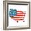 Cool USA Map with US Flag-Alisa Foytik-Framed Art Print