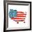 Cool USA Map with US Flag-Alisa Foytik-Framed Art Print