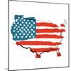 Cool USA Map with US Flag-Alisa Foytik-Mounted Art Print