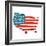 Cool USA Map with US Flag-Alisa Foytik-Framed Art Print