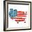 Cool USA Map with US Flag-Alisa Foytik-Framed Art Print