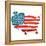 Cool USA Map with US Flag-Alisa Foytik-Framed Stretched Canvas