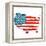 Cool USA Map with US Flag-Alisa Foytik-Framed Stretched Canvas