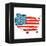 Cool USA Map with US Flag-Alisa Foytik-Framed Stretched Canvas