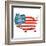 Cool USA Map with US Flag-Alisa Foytik-Framed Art Print