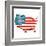 Cool USA Map with US Flag-Alisa Foytik-Framed Art Print