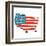 Cool USA Map with US Flag-Alisa Foytik-Framed Art Print