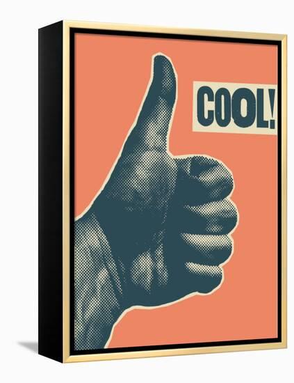 Cool! - Vintage Style Thumb Up-ZOO BY-Framed Stretched Canvas
