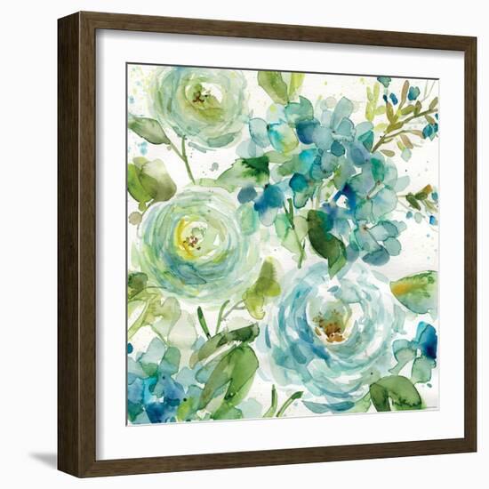 Cool Watercolor Floral-Franklin Elizabeth-Framed Art Print