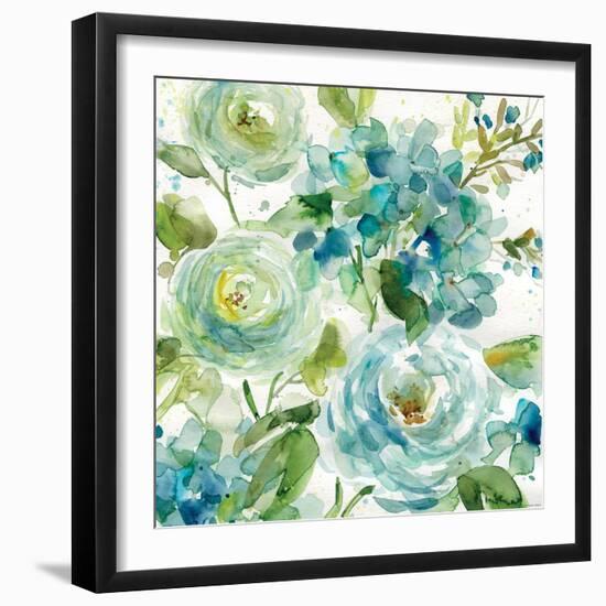 Cool Watercolor Floral-Franklin Elizabeth-Framed Art Print