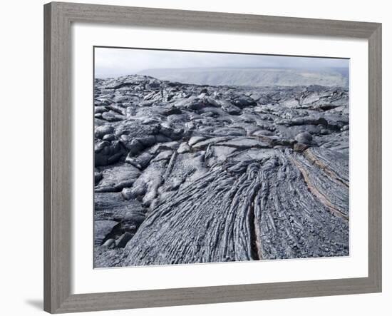 Cooled Lava from Recent Eruption, Kilauea Volcano, Hawaii Volcanoes National Park, Island of Hawaii-Ethel Davies-Framed Photographic Print