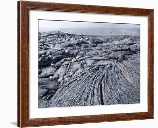 Cooled Lava from Recent Eruption, Kilauea Volcano, Hawaii Volcanoes National Park, Island of Hawaii-Ethel Davies-Framed Photographic Print