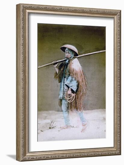 Coolie in Winter Dress, Japan, 1882-Felice Beato-Framed Giclee Print