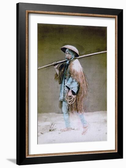 Coolie in Winter Dress, Japan, 1882-Felice Beato-Framed Giclee Print