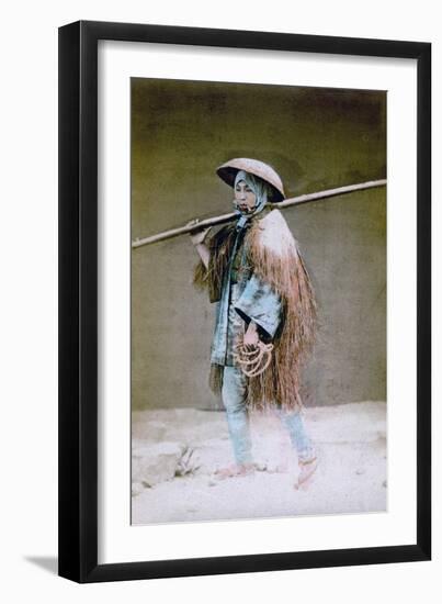 Coolie in Winter Dress, Japan, 1882-Felice Beato-Framed Giclee Print