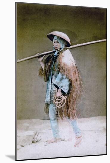 Coolie in Winter Dress, Japan, 1882-Felice Beato-Mounted Giclee Print