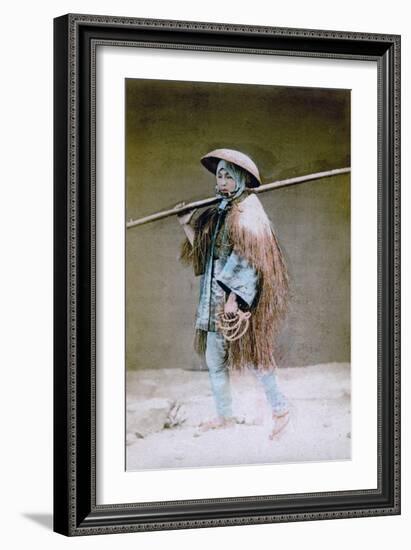 Coolie in Winter Dress, Japan, 1882-Felice Beato-Framed Giclee Print