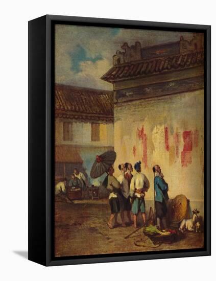 'Coolies Reading a Proclamation, Macao', c1840-George Chinnery-Framed Premier Image Canvas