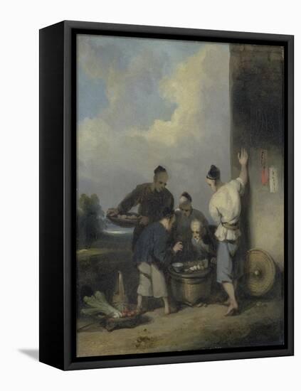 Coolies Round the Food Vendor's Stall, after 1825-George Chinnery-Framed Premier Image Canvas
