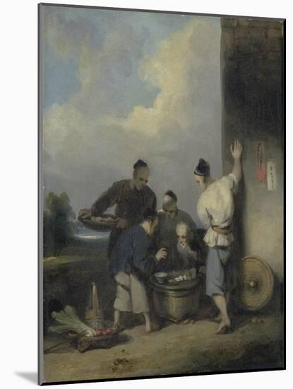 Coolies Round the Food Vendor's Stall, after 1825-George Chinnery-Mounted Giclee Print