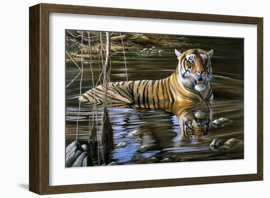 Cooling Off Bengal Tiger-Jeremy Paul-Framed Giclee Print