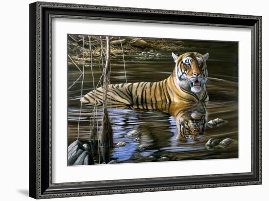 Cooling Off Bengal Tiger-Jeremy Paul-Framed Giclee Print