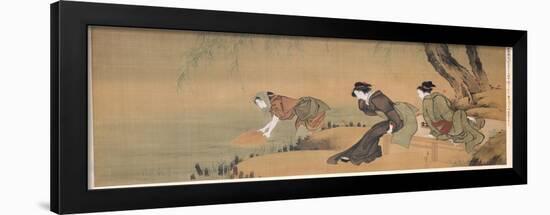 Cooling Off on a Summer Evening-Katsushika Hokusai-Framed Giclee Print