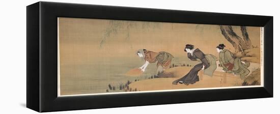 Cooling Off on a Summer Evening-Katsushika Hokusai-Framed Premier Image Canvas