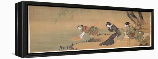 Cooling Off on a Summer Evening-Katsushika Hokusai-Framed Premier Image Canvas