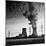 Cooling Towers of a Nuclear Power Plant Creating Dark Clouds Monochrome Film Grain-kikkerdirk-Mounted Photographic Print